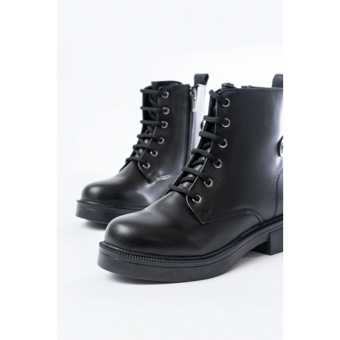 02-2003 Siyah Bağcıklı Fermuarlı Günlük Kadın Bot