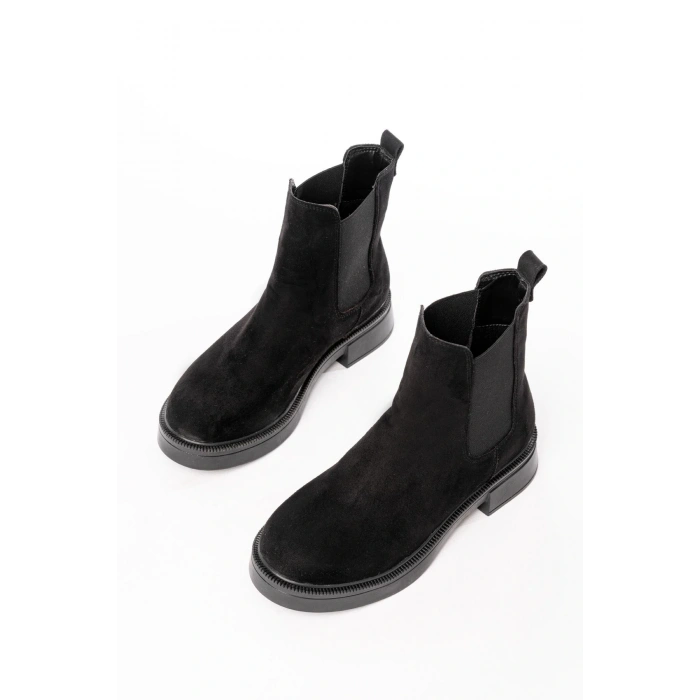 02-2137 Siyah Süet Lastikli Günlük Kadın Bot