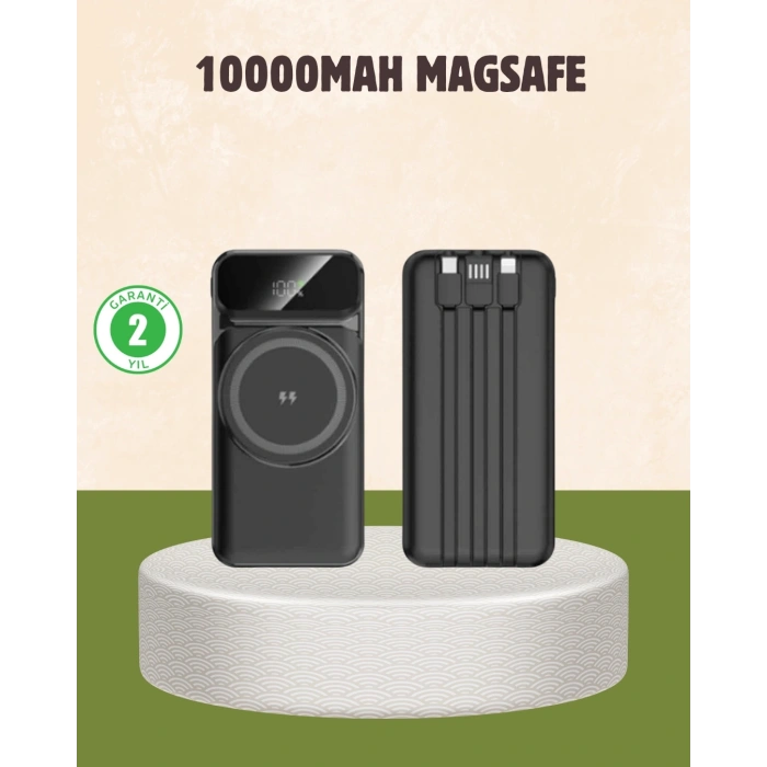10000 mAh Kablosuz Powerbank – 15W Hızlı Şarj,  Type-C Çoklu Çıkışlı