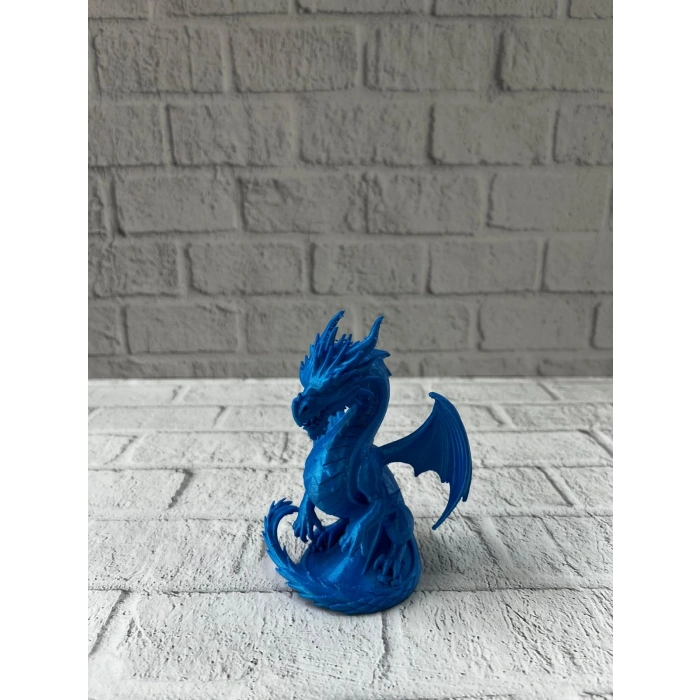 12 cm Mavi Ejderha Figürü Koleksiyonluk Dekoratif Biblo