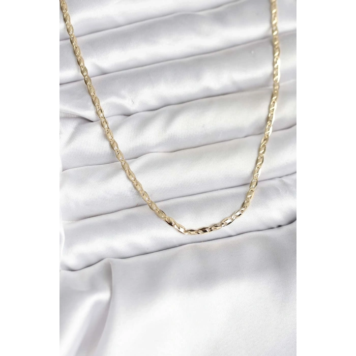 14K Gold Renk Kaplama Ezme Zincir Model CM Kadın Kolye