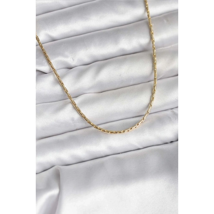 14K Gold Renk Kaplama İnce Zincir Model CM Kadın Kolye