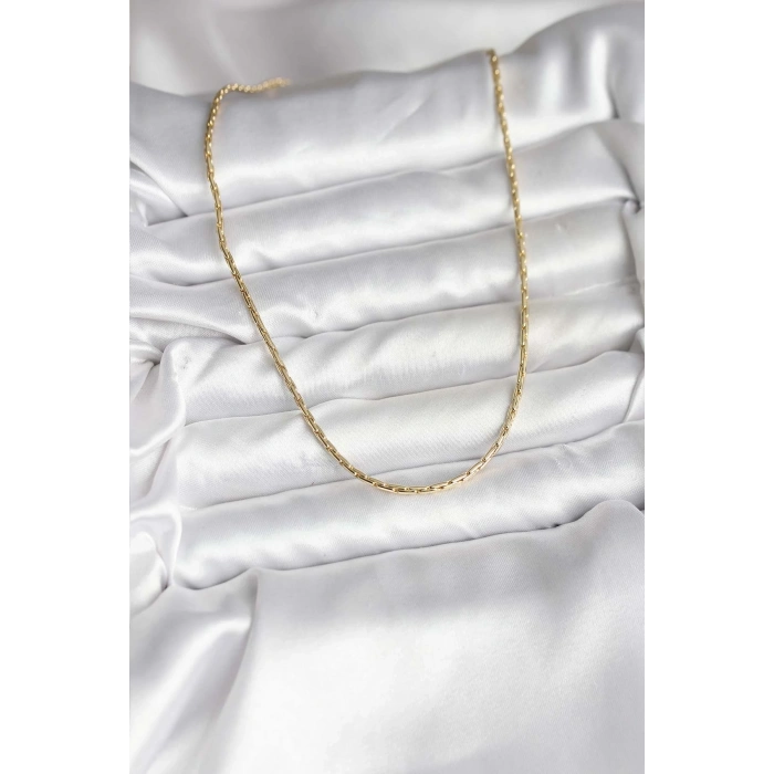 14K Gold Renk Kaplama İnce Zincir Model CM Kadın Kolye