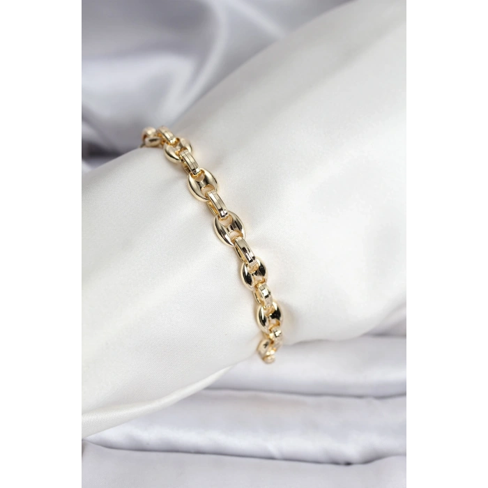 14K Gold Renk Kaplama Kahve Çekirdeği Model CM Kadın Bileklik