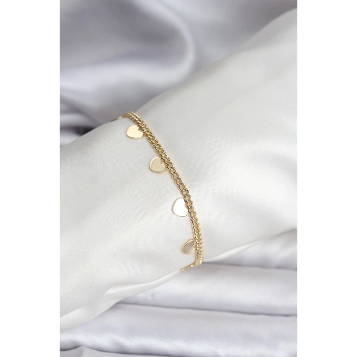 14K Gold Renk Kaplama Kalpli Model CM Kadın Bileklik