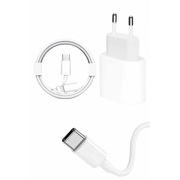 15/Pro/Pro Max 20W İOS Uyumlu Hızlı Şarj Aleti Adaptörlü Beyaz