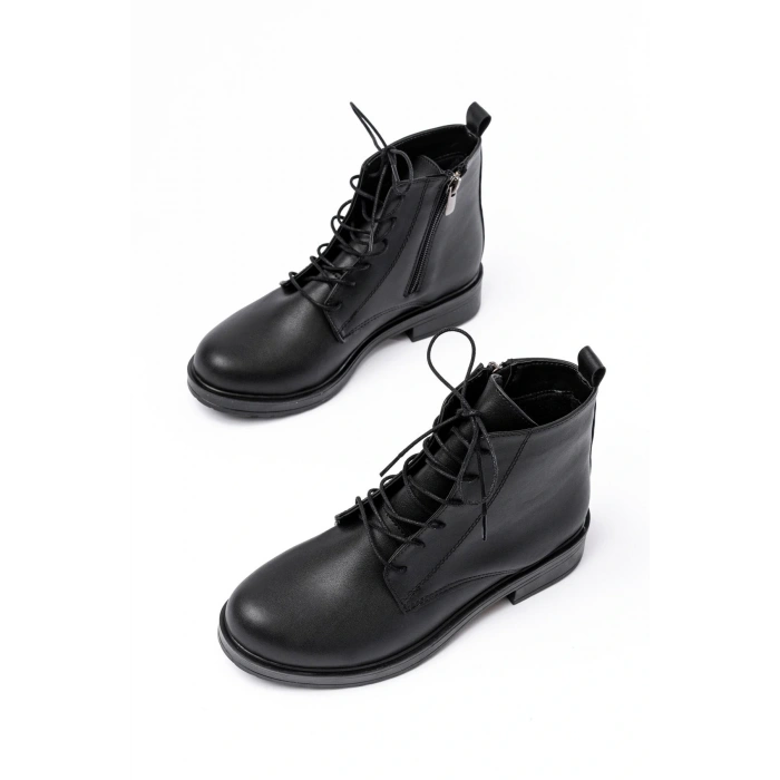 165-225 Siyah Bağcıklı Fermuarlı Günlük Kadın Bot