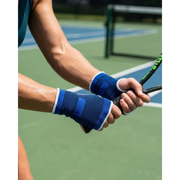 2 Adet Sporcu Bilek Desteği Esnek Nefes Alabilir Örgü Tasarım