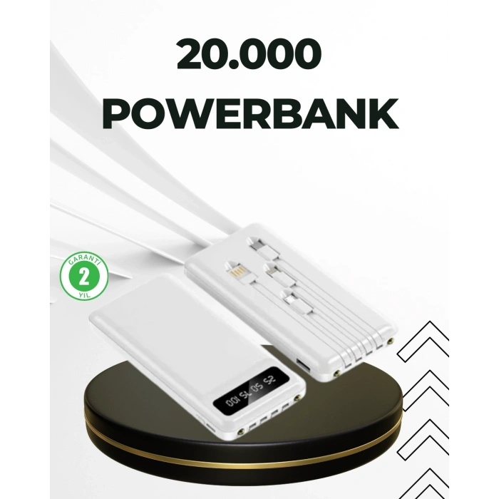 20.000mAh Taşınabilir Powerbank PD Teknolojili Çift USB Çıkışlı
