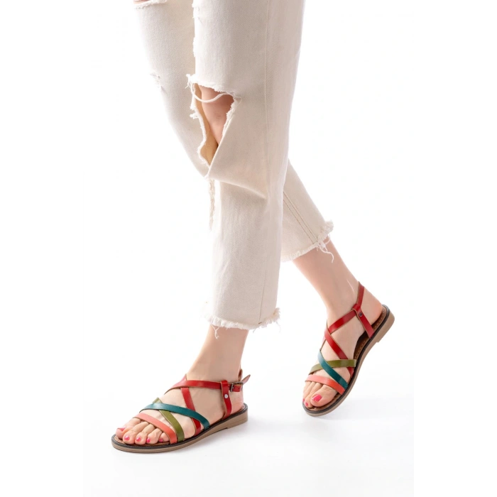 205-017 Multi Ortopedik Hakiki Deri Kadın Sandalet