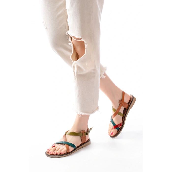 205-08 Multi Ortopedik Hakiki Deri Kadın Sandalet