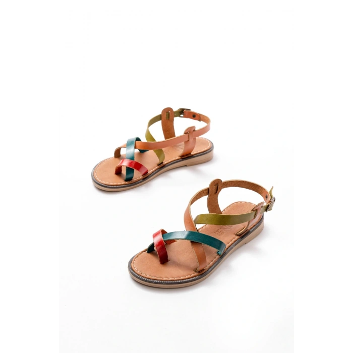 205-08 Multi Ortopedik Hakiki Deri Kadın Sandalet