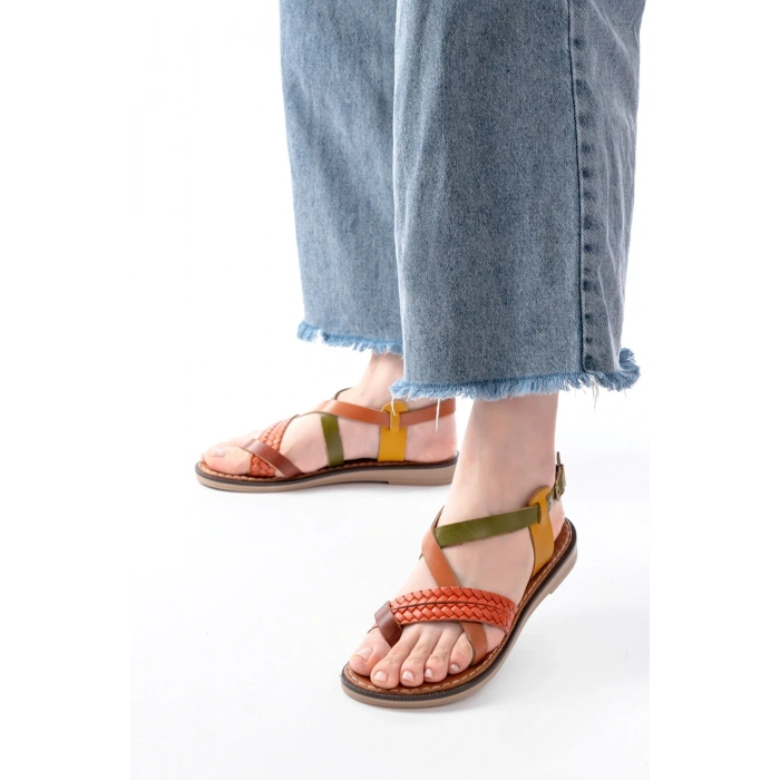 205-09 Multi Ortopedik Hakiki Deri Kadın Sandalet