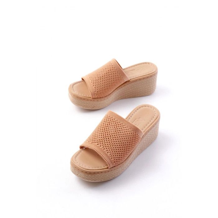 232-460 Nut Triko Günlük Ortopedik Dolgu Topuk Kadın Terlik