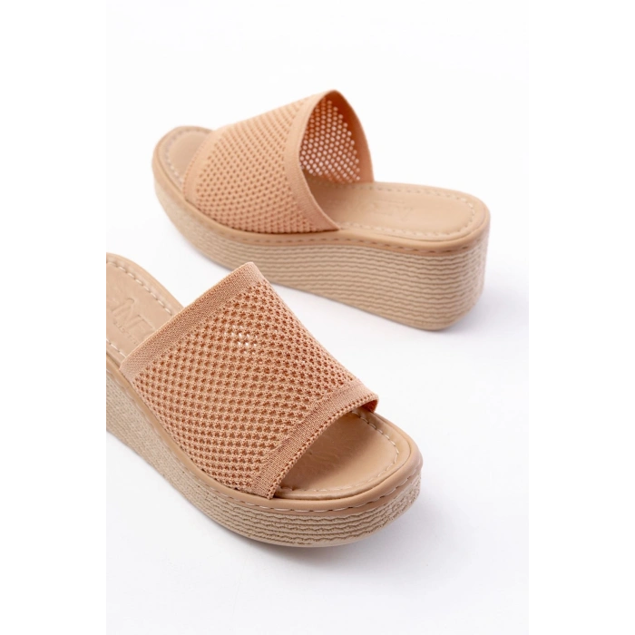 232-460 Nut Triko Günlük Ortopedik Dolgu Topuk Kadın Terlik