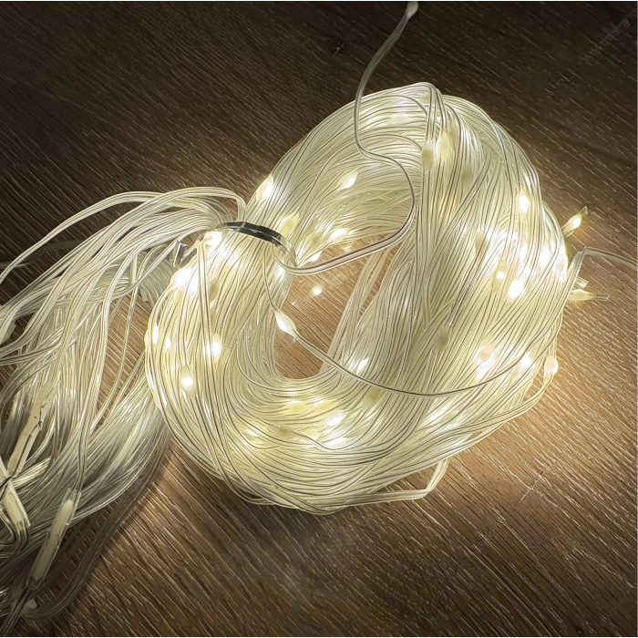 2x2 Perde 192 LED Sarı Işık - 8 Fonksiyonlu