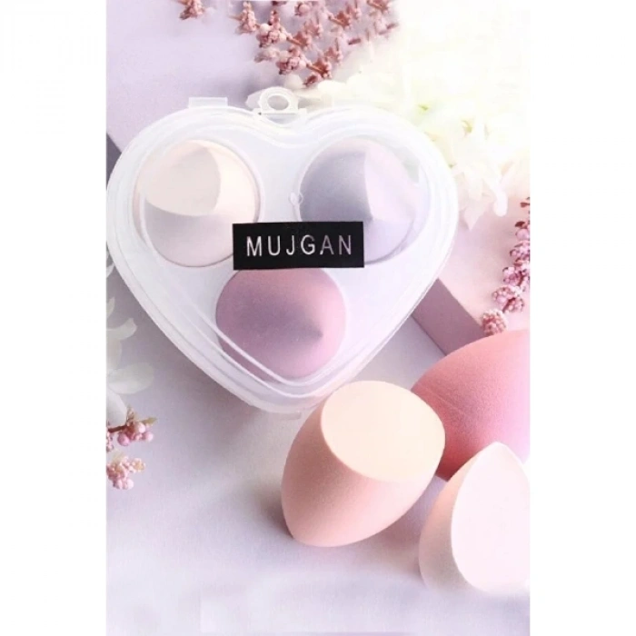 3lü Makyaj Süngeri Seti Kalpli Kutu