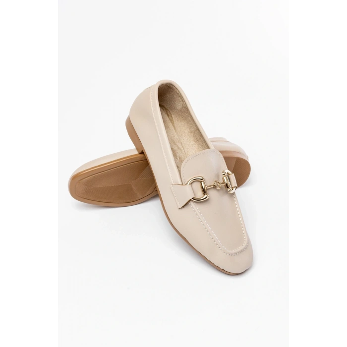 303 Bej Toka Aksesuarlı Günlük Kadın Babet