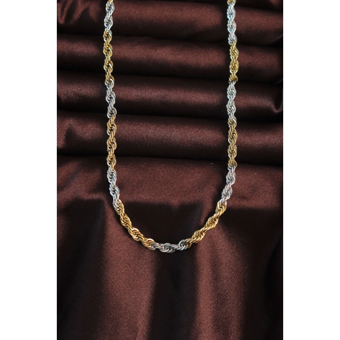 316L Çelik Çift Renk Burgu Tasarımlı Kolye