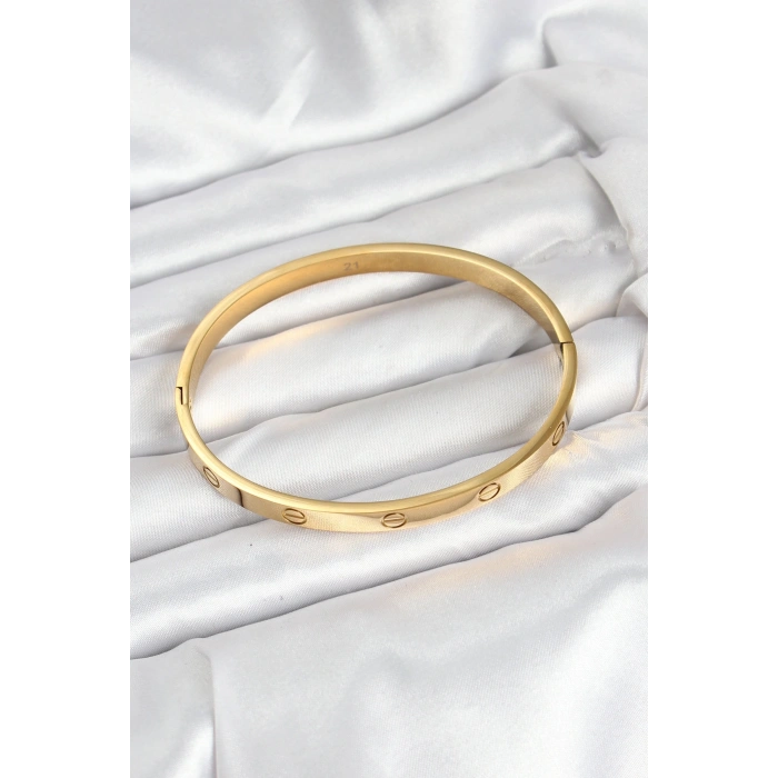 316L Çelik Gold Renk 65 mm Kadın Kelepçe Bileklik