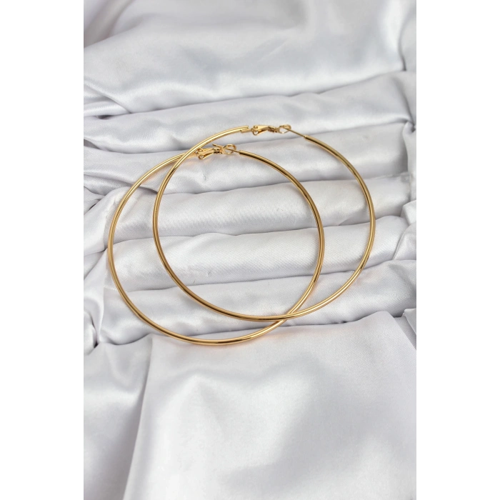 316L Çelik Gold Renk 75 mm Halka Küpe
