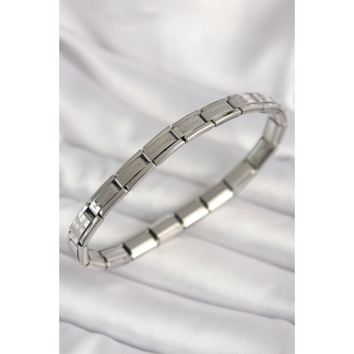 316L Çelik Gümüş Renk İnce Yazılı Nomination Kadın Bileklik