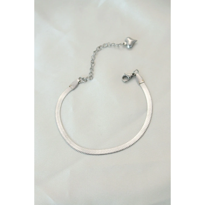 316L Çelik Gümüş Renk İtalyan Zincirli Bileklik