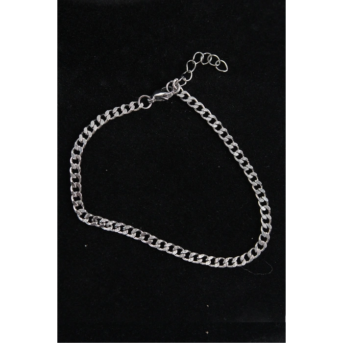 316L Çelik İnce Klasik Model Gümüş Renk Erkek Bileklik