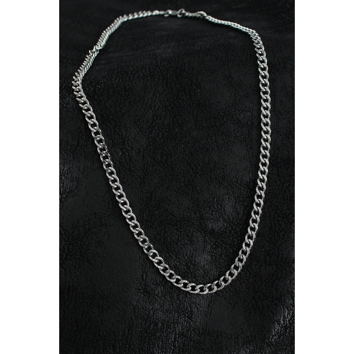 316L Çelik Klasik Zincir Model Gümüş Renk Erkek Kolye