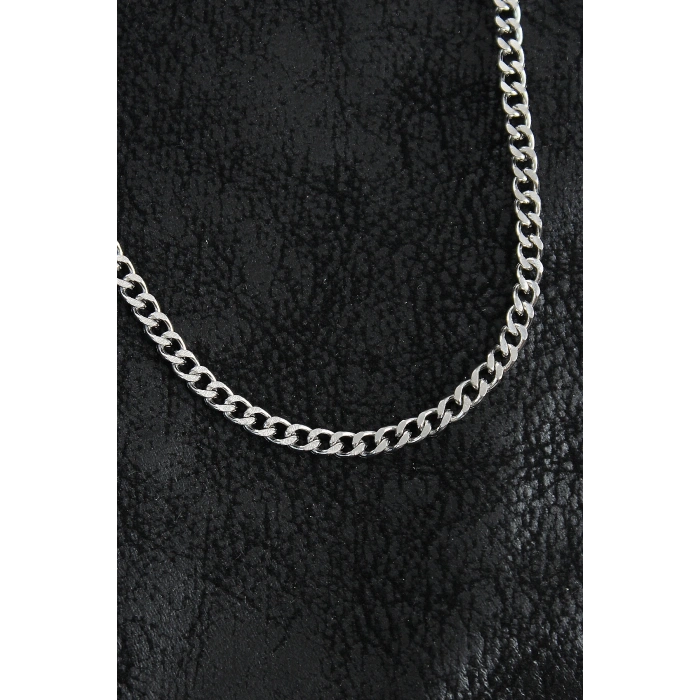 316L Çelik Klasik Zincir Model Gümüş Renk Erkek Kolye