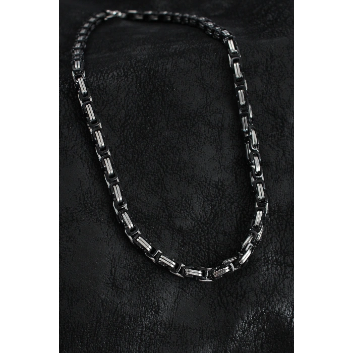 316L Çelik Kral Zincir Model Gümüş Renk Erkek Kolye