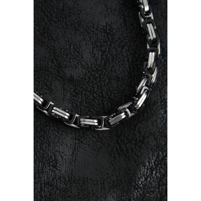 316L Çelik Kral Zincir Model Gümüş Renk Erkek Kolye