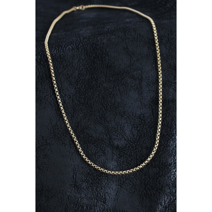 316L Çelik Örme Zincir Model Gold Renk Erkek Kolye