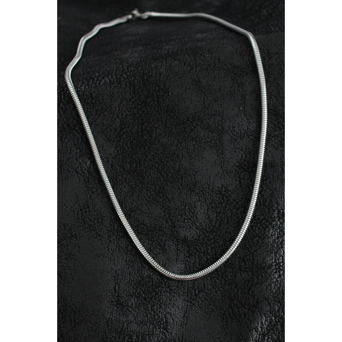 316L Çelik Oval İtalyan Zincir Model Gümüş Renk Erkek Kolye