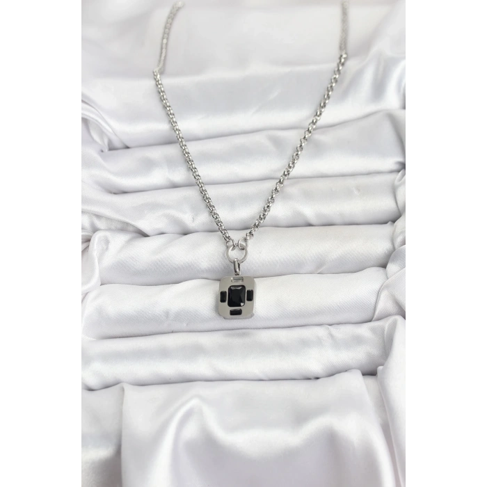 316L Çelik Zincir Gümüş Renk Vintage Model Kadın Kolye