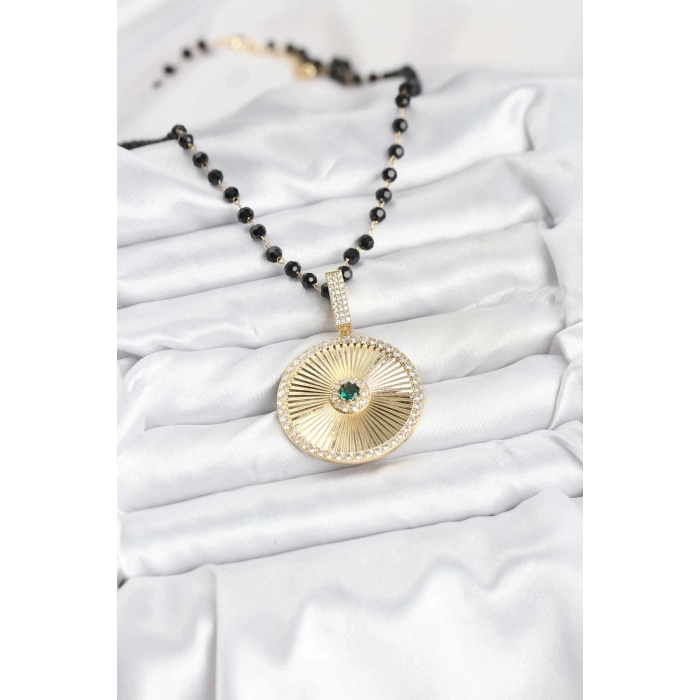 316L Çelik Zincir Kristal Boncuklu Kadın Kolye