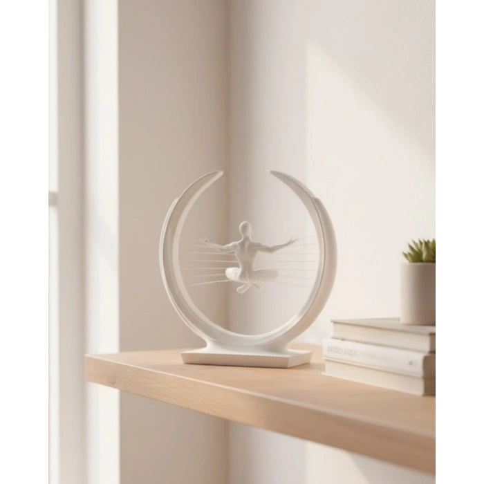 3D Zen Heykeli Modern Ay Tasarımlı Meditasyon Biblosu