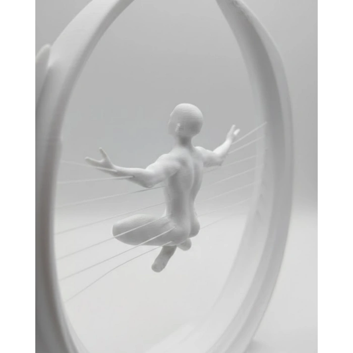 3D Zen Heykeli Modern Ay Tasarımlı Meditasyon Biblosu