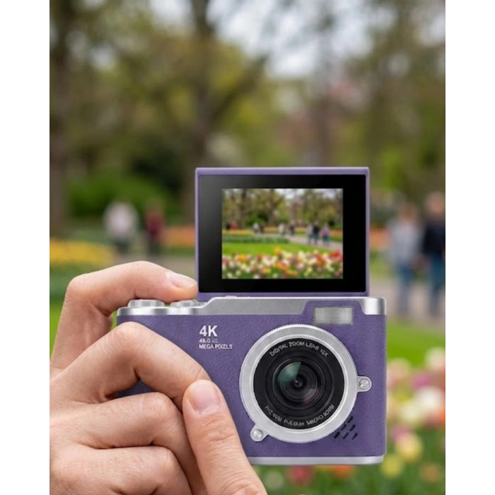 48 MP Dijital Fotoğraf Makinesi 4K Video Flip Ekranlı Kompakt