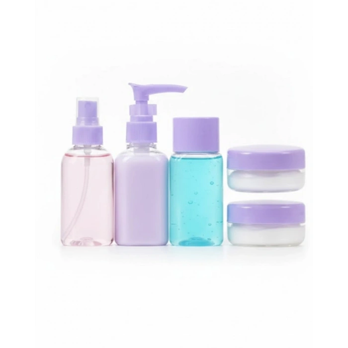 5 Parça Şeffaf Seyahat Kozmetik Seti 30 ml
