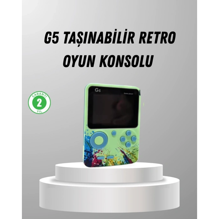 500 Oyunlu G5 Retro Mini Oyun Konsolu 3 İnç Ekran ve TV Desteği