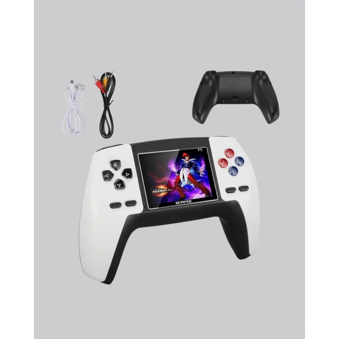 520 Klasik Oyunlu P5™ ControllerView Retro Konsol – Şarjlı, AV Giriş Destekli, Ergonomik Tasarım