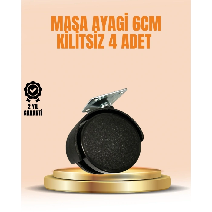 6 cm Kilitsiz Masa Ayağı Tekerleği 4’lü Set Çok Amaçlı