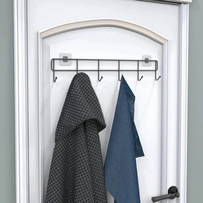 6lı Yapışkanlı Kapı Arkası Askı