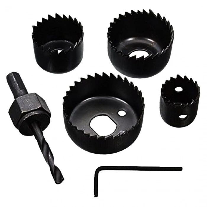 6 PARÇA BUAT AÇMA PANÇ SETİ 32-38-44-54MM & 3/8 HEX ANAHTAR METAL AHŞAP PLASTİK DELİK AÇMA