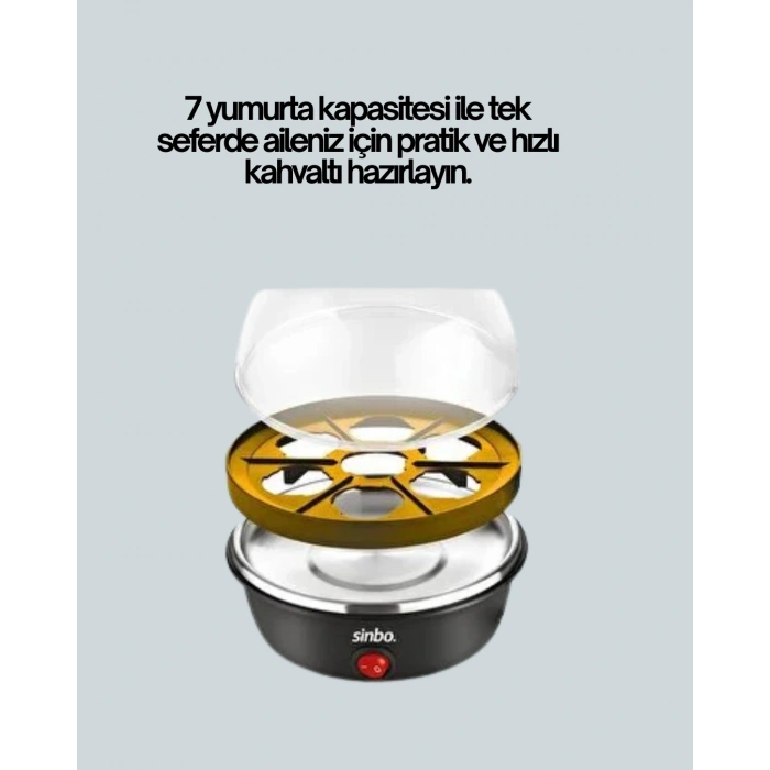 7 Yumurtalık Buharlı Yumurta Pişirme Cihazı Otomatik Kapanma Özellikli