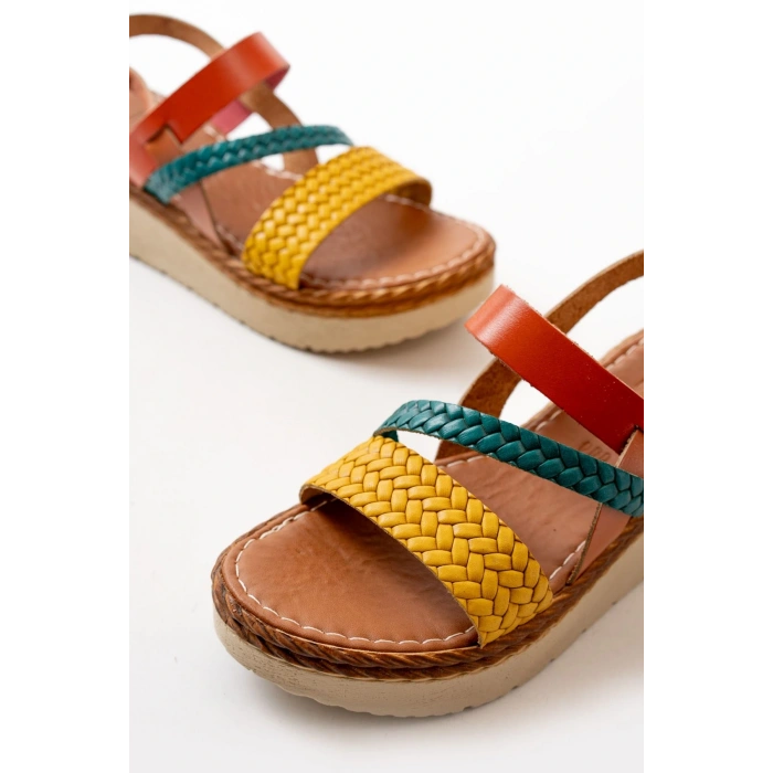 730-152 Multi Ortopedik Hakiki Deri Dolgu Kadın Sandalet