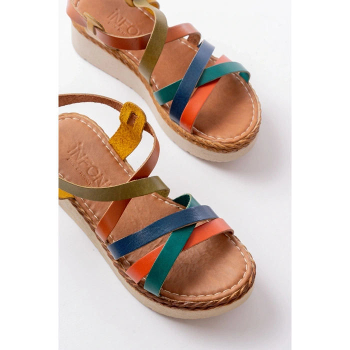 730-153 Multi Ortopedik Hakiki Deri Dolgu Kadın Sandalet