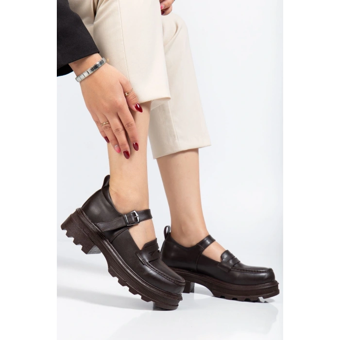 745-771 Kahve Günlük Yüksek Tabanlı Loafer Ayakkabı