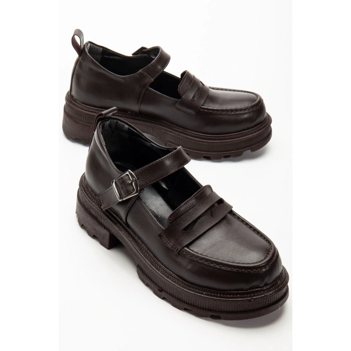 745-771 Kahve Günlük Yüksek Tabanlı Loafer Ayakkabı